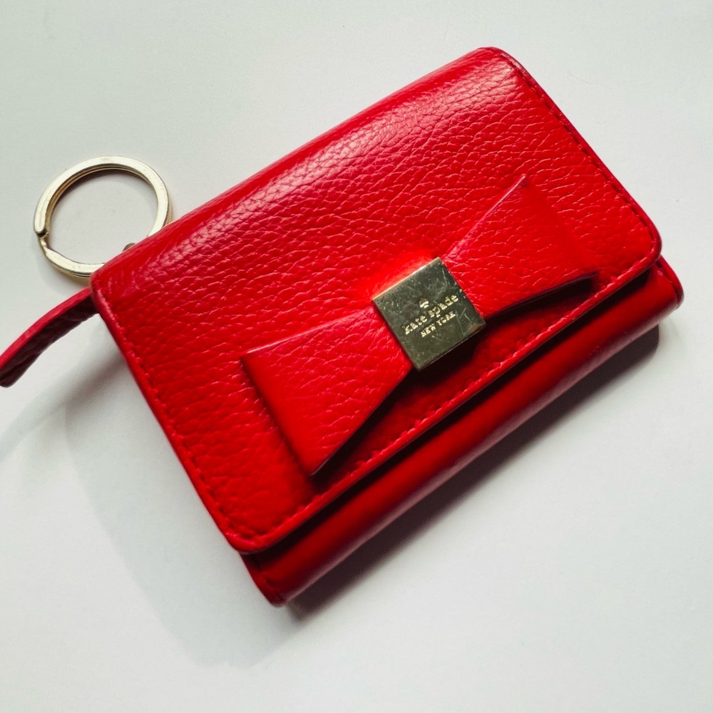 Kate Spade Red Bow 6 Pocket Leather Wallet